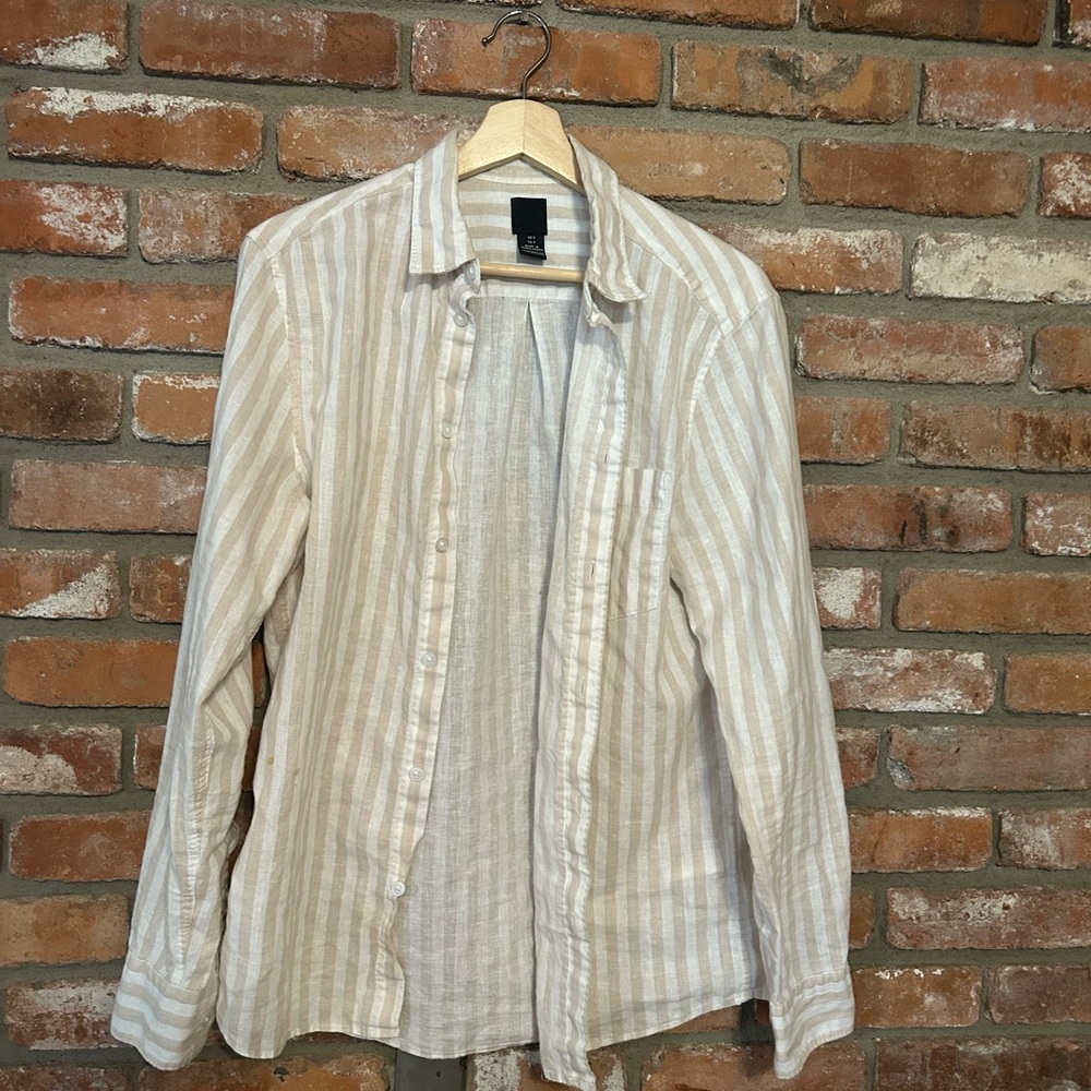 Men's H&M Striped Beige Shirt